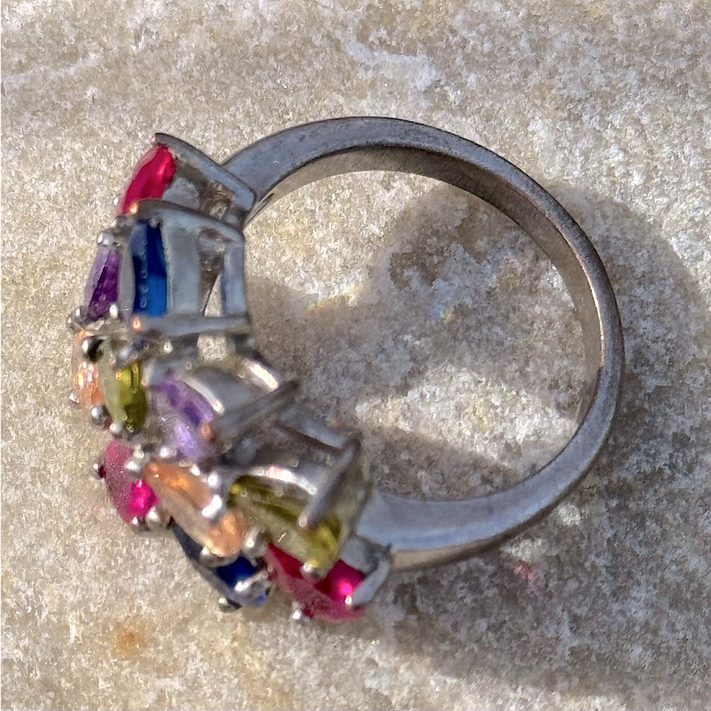 Multicolor Gemstone Cluster Ring 8 - image 3